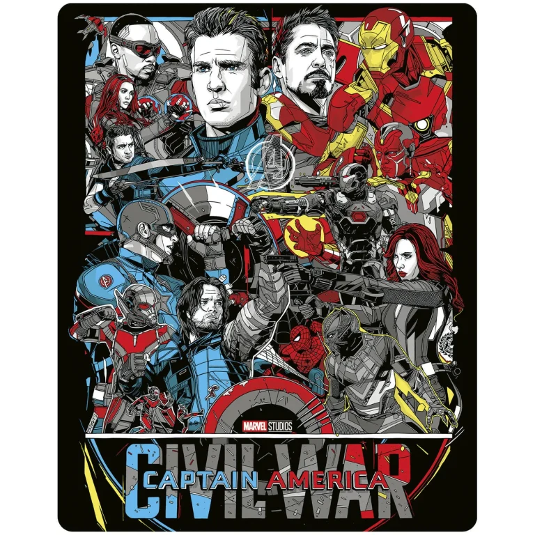 Captain America: Civil War – Mondo #57 Zavvi Steelbook (4K, Blu-ray) edition artwork