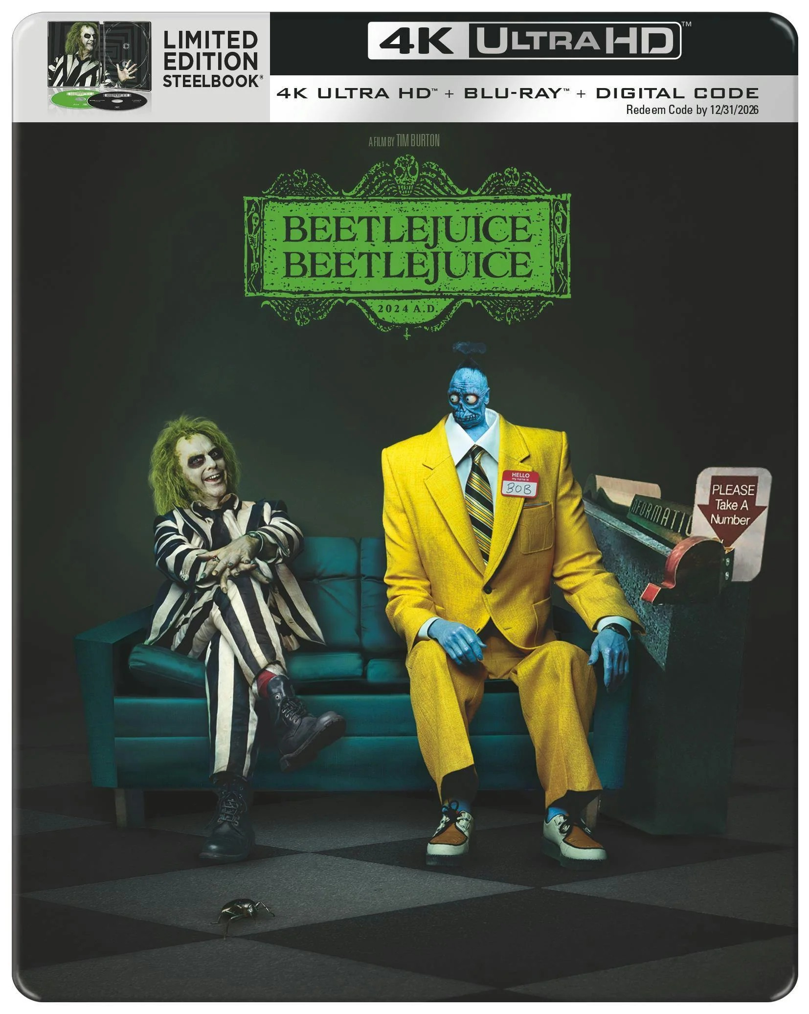 Beetlejuice Beetlejuice Steelbook (4K, Blu-ray)